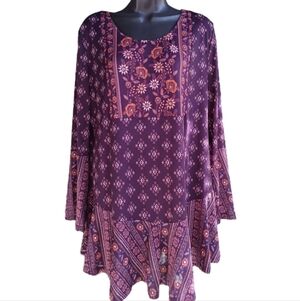 NWOT Style & Co. Purple Floral Top Sz L